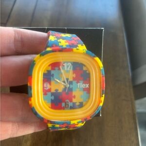 Flex Colorful Puzzle Pattern Autism Unisex Watch